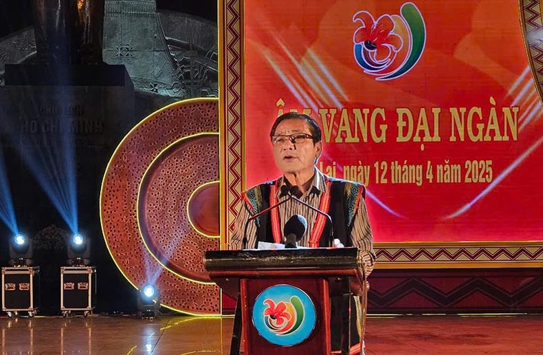 Tran Ngoc Nhung, Director of the Department of Culture, Sports and Tourism, made a speech at the opening ceremony.