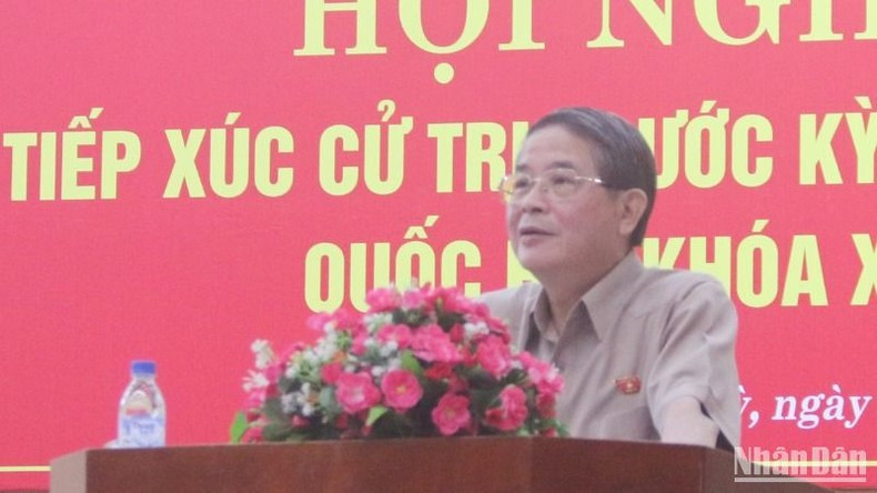 NA Vice Chairman Nguyen Duc Hai speaking at the meeting. NA Vice Chairman Nguyen Duc Hai speaking at the meeting.
