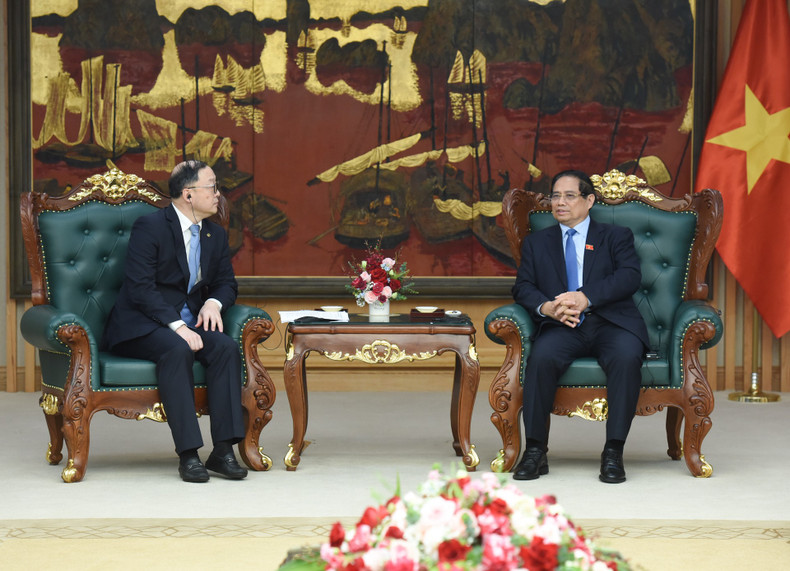 Prime Minister Pham Minh Chinh met with Zhou Jiayi, President of PowerChina Asia Pacific. (Photo: NDO)
