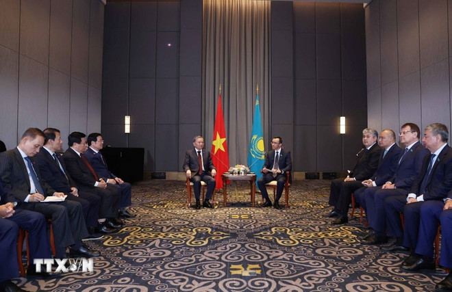 General Secretary To Lam met with Chairman of the Senate of the Parliament of Kazakhstan Maulen Ashimbayev. (Photo: VNA) General Secretary To Lam met with Chairman of the Senate of the Parliament of Kazakhstan Maulen Ashimbayev. (Photo: VNA)