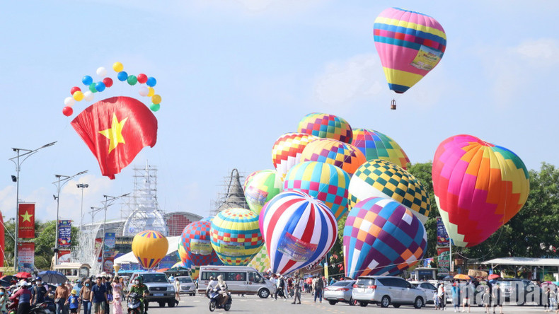 Hot air balloons at the opening ceremony