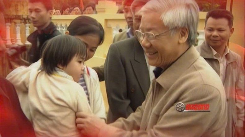 A scene from the documentary “General Secretary Nguyen Phu Trong – A wise, steadfast and exemplary leader”, recipient of the A Prize.