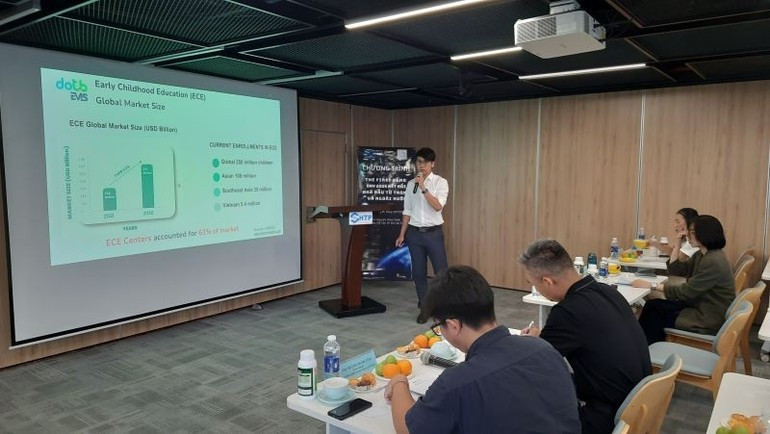 Startups present their projects at the event. Startups present their projects at the event.