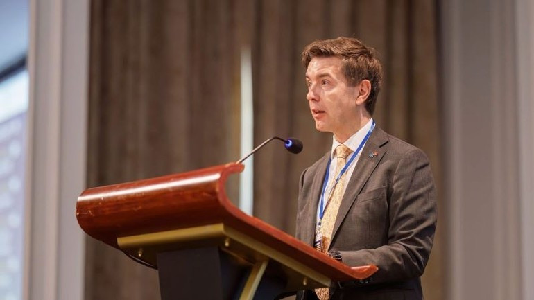 EU Ambassador to Viet Nam Julien Guerrier speaks at the forum. EU Ambassador to Viet Nam Julien Guerrier speaks at the forum.