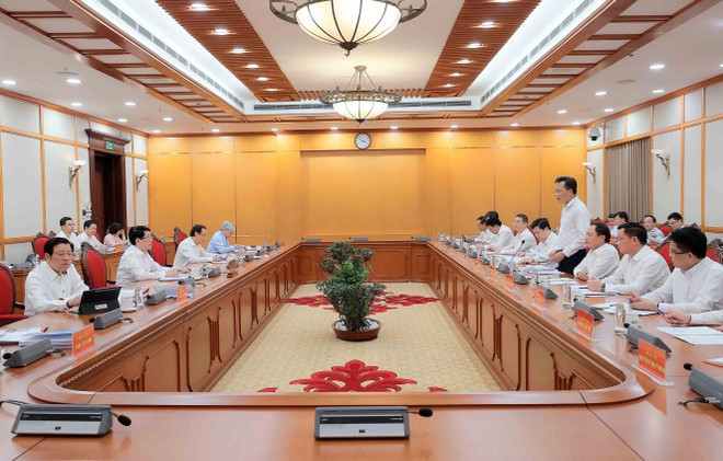 A view of the working session between the Politburo and the Standing Board of the Hung Yen provincial Party Committeee in Ha Noi on September 9, 2025. (Photo: VNA) A view of the working session between the Politburo and the Standing Board of the Hung Yen provincial Party Committeee in Ha Noi on September 9, 2025. (Photo: VNA)
