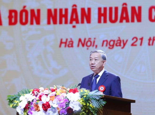 Party General Secretary To Lam delivers a speech at the ceremony. (Photo: VNA) Party General Secretary To Lam delivers a speech at the ceremony. (Photo: VNA)