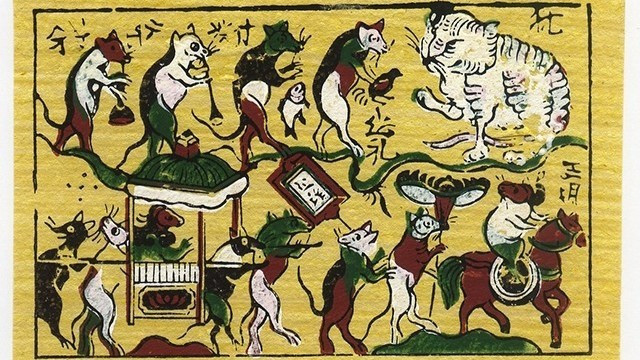 A Dong Ho folk painting entitled “The Rat’s Wedding”.
