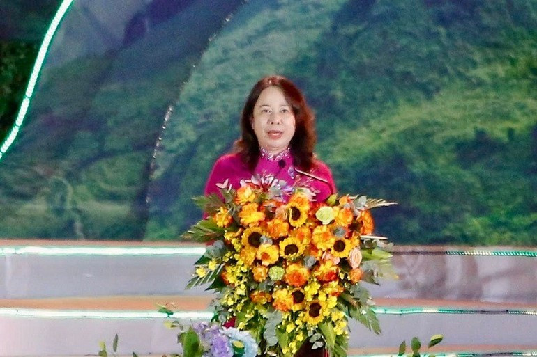 Vice President Vo Thi Anh Xuan speaks at the opening ceremony. Vice President Vo Thi Anh Xuan speaks at the opening ceremony.