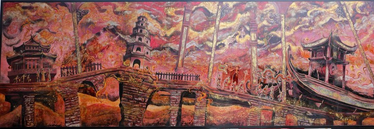 Reverse of the painting, entitled “Spring of the Nation.” Reverse of the painting, entitled “Spring of the Nation.”