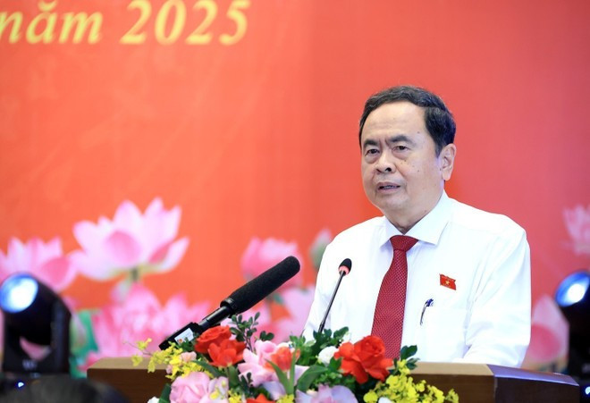 NA Chairman Tran Thanh Man speaks at the meeting. (Photo: VNA) NA Chairman Tran Thanh Man speaks at the meeting. (Photo: VNA)