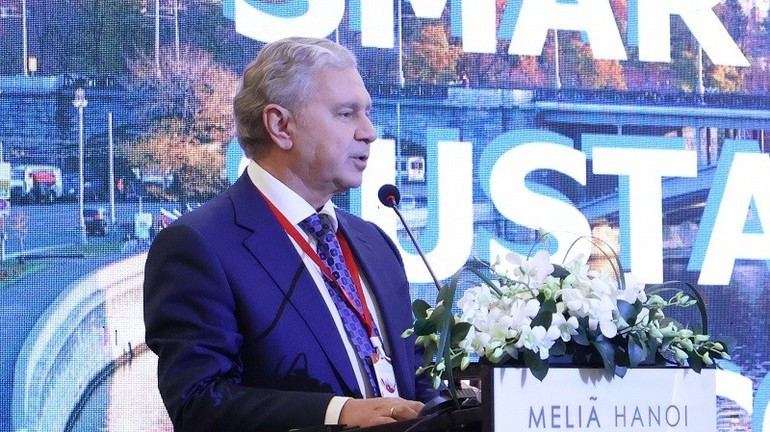 Sergey Cheremin, Minister of the Moscow Government and Head of Moscow’s Department for External Economic and International Relations, speaks at the forum.