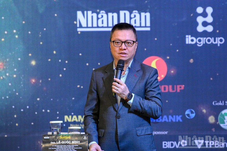 Editor-in-Chief Le Quoc Minh speaks at the press conference. Editor-in-Chief Le Quoc Minh speaks at the press conference.