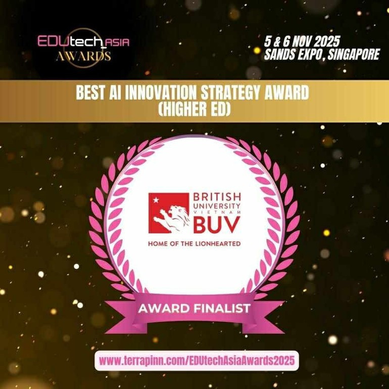BUV stood out as the sole Vietnamese university in this category at EDUtech Asia 2025. BUV stood out as the sole Vietnamese university in this category at EDUtech Asia 2025.