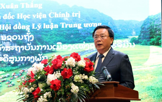 Prof. Dr. Nguyen Xuan Thang, President of the Ho Chi Minh National Academy of Politics and Chairman of the Central Theory Council, addresses the seminar. (Photo: VNA) Prof. Dr. Nguyen Xuan Thang, President of the Ho Chi Minh National Academy of Politics and Chairman of the Central Theory Council, addresses the seminar. (Photo: VNA)