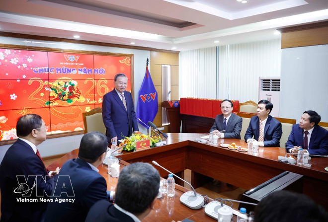 Party General Secretary To Lam visits Voice of Viet Nam (Photo: VNA)