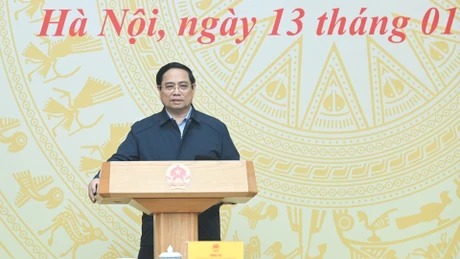 PM Pham Minh Chinh speaks at the meeting. (Photo: Tran Hai)