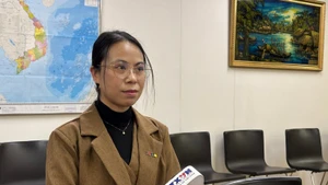 Do Thi Minh Phuong, secretary-general of the union of Vietnamese associations in Japan, in an interview with Vietnam News Agency correspondents in Tokyo. (Photo: VNA)