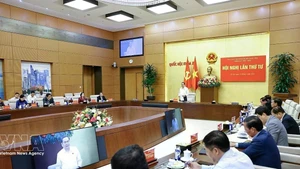 National Assembly Tran Thanh Man chairs the fourth conference of the National Assembly Party Committee for 2025–2030 term on March 16. (Photo: VNA)