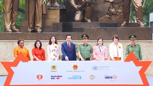 Representatives of ministries, sectors, and international organisations pressed the button to launch the 2024 National Action Month for Gender Equality.