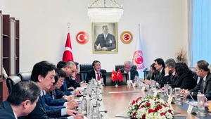 NA Vice Chairman Nguyen Duc Hai held talks with Turkish Deputy Speaker of Parliament Celal Adan. (Photo: Vietnamese Ministry of Foreign Affairs)