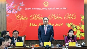 Tran Thanh Man delivers Lunar New Year greetings and assigns tasks to the NA’s Committee for Science, Technology, and Environment. (Photo: DUY LINH)