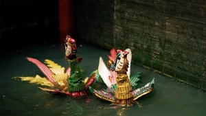 Traditional water puppetry performance