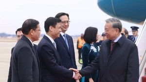 Party General Secretary To Lam arrived at Joint Base Andrews in the US at February 18 noon (local time) to attend the inaugural meeting of the Gaza Board of Peace. Photo: VNA