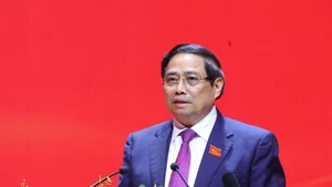 Prime Minister Pham Minh Chinh, who is also Politburo member and Secretary of the Government’s Party Committee, addresses the preparatory meeting of the first Congress of the Government’s Party Organisation on October 12 morning. (Photo: VNA)