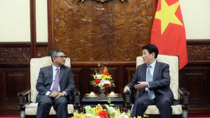 State President Luong Cuong (R) receives Indonesian Ambassador Denny Abdi on October 27. (Photo: VNA)