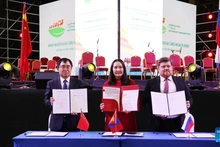 The China-Russia-Mongolia Tea Road Tourism Cooperation and Development Plan for 2025-2026 is signed during the 9th tourism ministerial conference of China, Russia, and Mongolia, in the northern Mongolian city of Darkhan, Nov. 7, 2025. (Xinhua/Bolortsetseg)