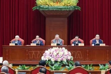 Party General Secretary To Lam and other leaders at the gathering. (Photo: VNA)