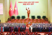 Members of the 14th Party Central Committee make their debut at the 14th National Party Congress. (Photo: VNA)