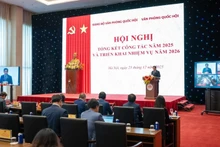 The conference reviewing the Party Committee’s work of the Office of the National Assembly and the professional work of the Office of the National Assembly in 2025 and outlining tasks for 2026, is held on December 25, 2025. (Photo: VNA)