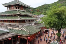A corner of the Ba Chua Xu Temple at the foot of Sam Mountain.