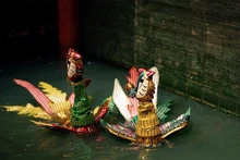 Traditional water puppetry performance