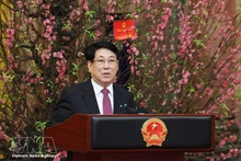 State President Luong Cuong speaks at the meeting with the Presidential Office staff on February 24. (Photo: VNA)