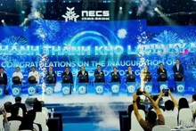 Delegates perform the inauguration ceremony of the New Era Cold Storage facility in Tay Ninh.