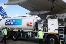 Modern aircraft engines can efficiently operate on a 50 out of 50 blend of SAF and conventional jet fuel.