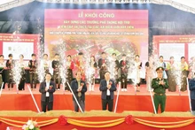 Groundbreaking ceremony for the Hua Bum inter-level boarding school for primary and lower secondary education, Lai Chau Province. (Photo: Thu Trang)