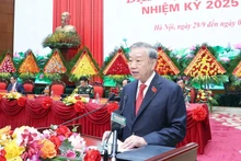Party General Secretary To Lam speaks at the 12th Party Congress of the Viet Nam People's Army in Ha Nnoi on September 30. (Photo: VNA)