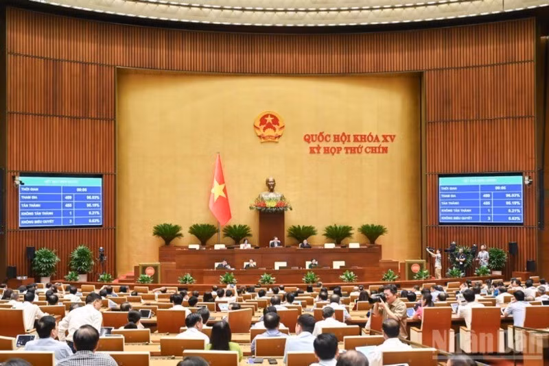 Lawmakers at the 9th session of the 15th National Assembly