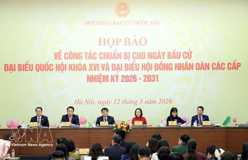 The National Election Council on March 12 holds a press conference on the preparations for the election of deputies to the 16th National Assembly and People's Councils at all levels for the 2026-2031 term. (Photo: VNA)