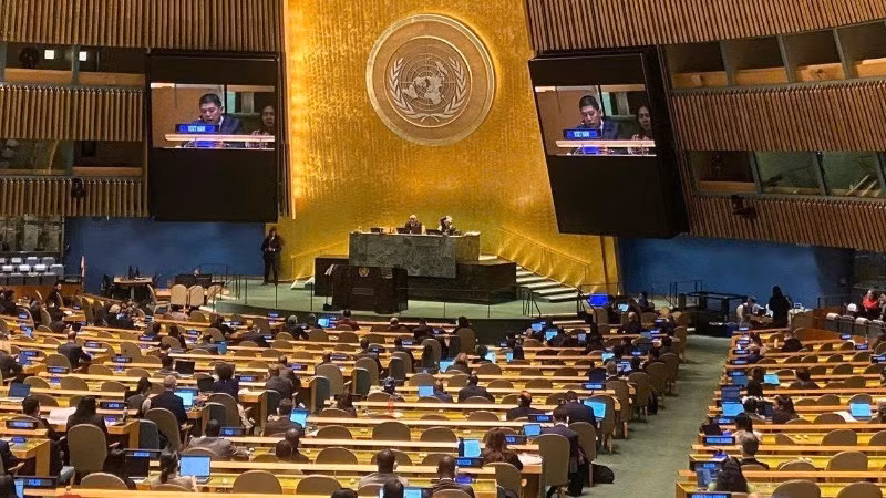 The United Nations General Assembly adopts the Ha Noi Convention on Cybercrime. (Photo: VGP)