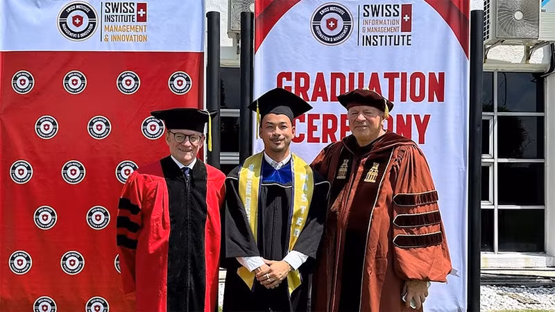 Lam Nguyen Bao at his master's graduation in Switzerland. (Photo courtesy of Lam Nguyen Bao)