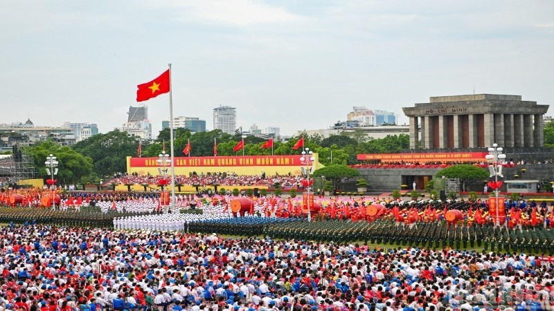 The overview of Ba Dinh Square at the 80th National Day parade. (Photo: THE DAI)