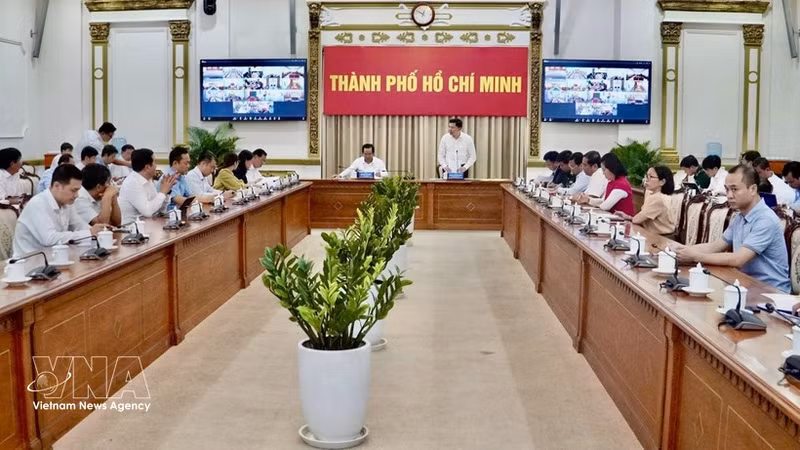 Leaders of Ho Chi Minh City agencies meet on February 28 to prepare for the IUU fishing inspection team from the European Commission. (Photo: VNA)