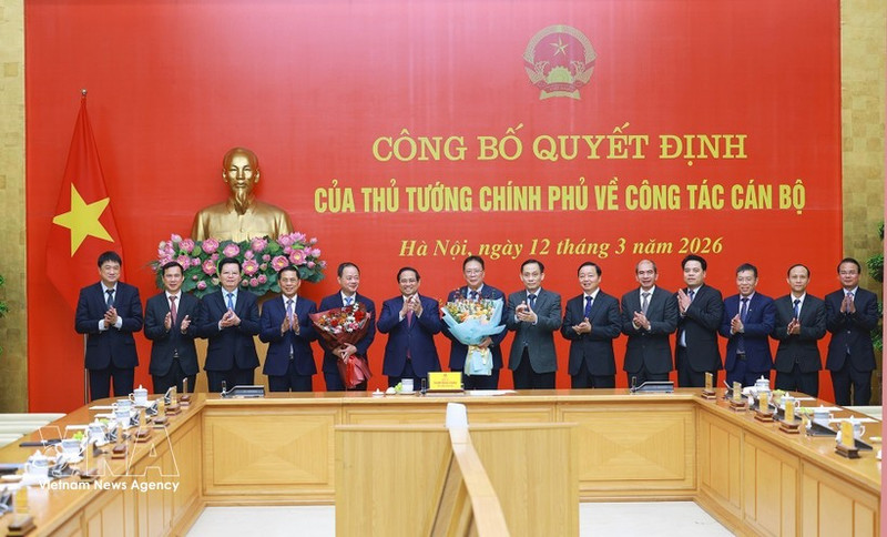 The appointment decision handover ceremony is held in Ha Noi on March 12. (Photo: VNA)