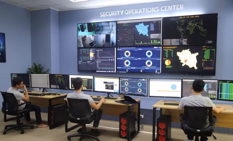 Cybersecurity analyst monitors incidents at a Security Operations Centre (SOC)