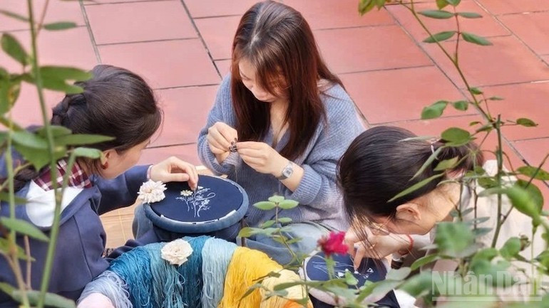 The hand embroidery workshop in Quat Dong Village is drawing young people back to their cultural roots while connecting visitors with traditional craft villages.