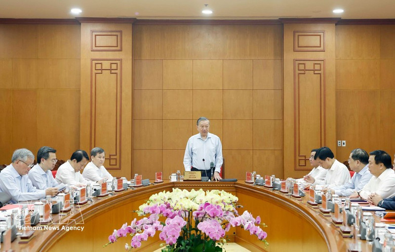 Party General Secretary To Lam speaks at the working session with the Party Central Committee’s Commission for Internal Affairs and relevant agencies on March 2. (Photo: VNA)